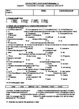 Bài kiểm tra 45 phút số 2 môn Tiếng Anh Lớp 7 - Năm học 2016-2017